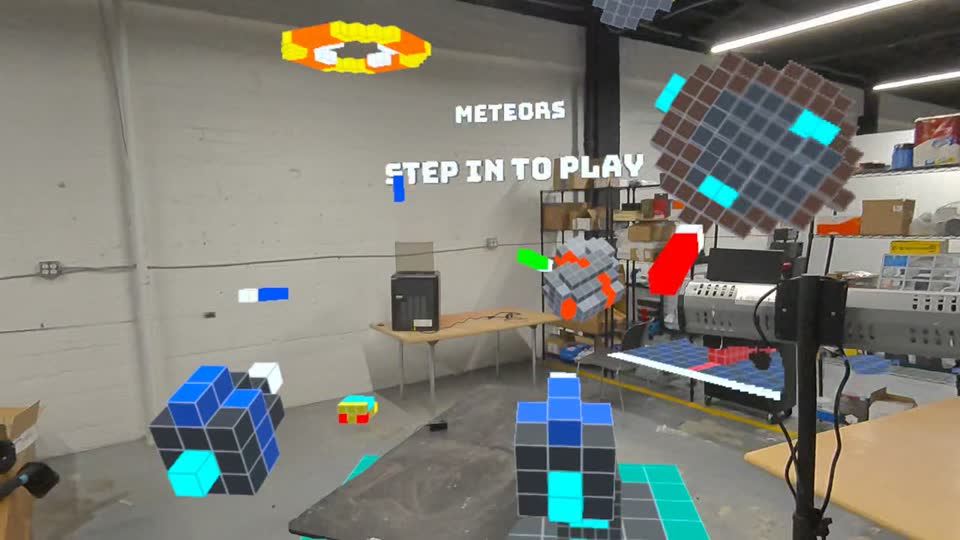 Meteors arena with 'Step in to play' floating above it